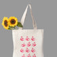 Tote bag with pink flamingo pattern 