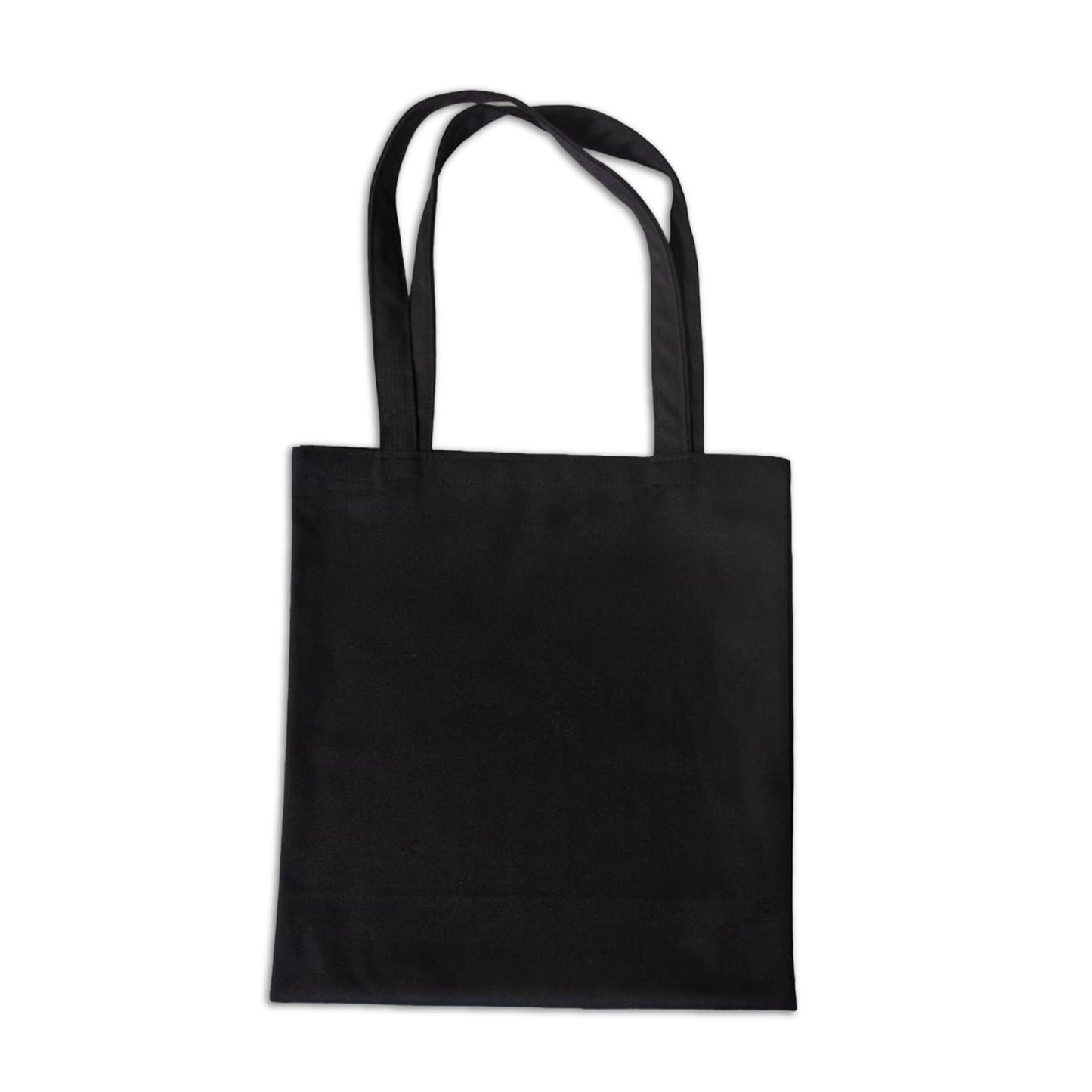 Custom Logo Printed Black Cotton Tote Bags - 330 GSM  - Size 14" by 16"
