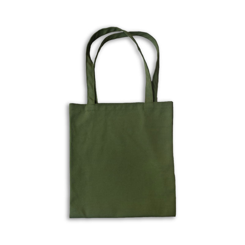 Plain Olive Green Cotton Tote Bags - 330 GSM  - Size 14" by 16"