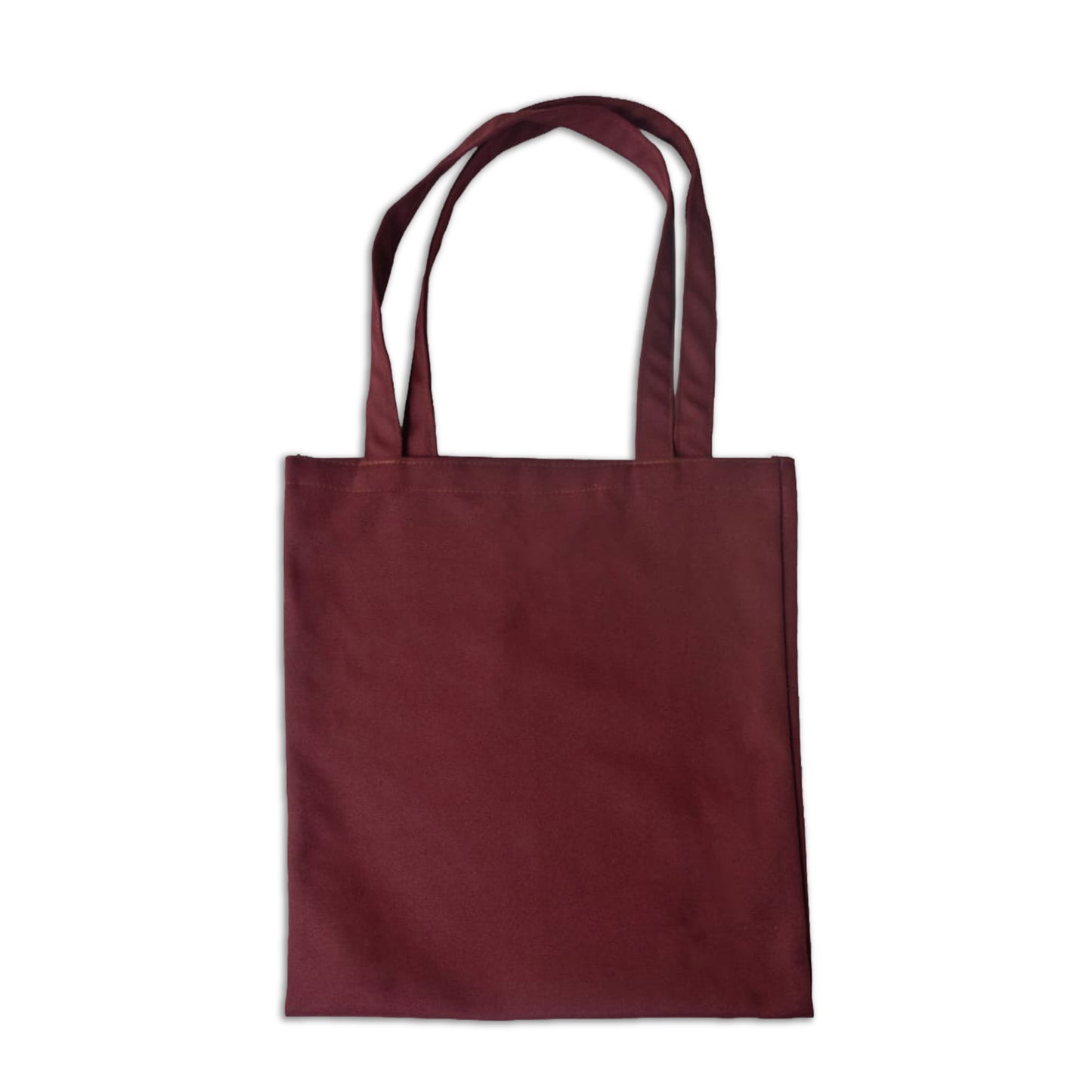 Custom Logo Printed Maroon Cotton Tote Bags - 330 GSM  - Size 14" by 16"