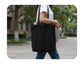 Custom Logo Printed Black Cotton Tote Bags - 330 GSM  - Size 14" by 16"
