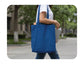 Custom Logo Printed Navy Blue Cotton Tote Bags - 330 GSM  - Size 14" by 16"