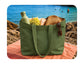 Custom Logo Printed Olive Green Cotton Tote Bags - 330 GSM  - Size 14" by 16"