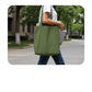 Custom Logo Printed Olive Green Cotton Tote Bags - 330 GSM  - Size 14" by 16"