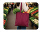 Custom Logo Printed Maroon Cotton Tote Bags - 330 GSM  - Size 14" by 16"