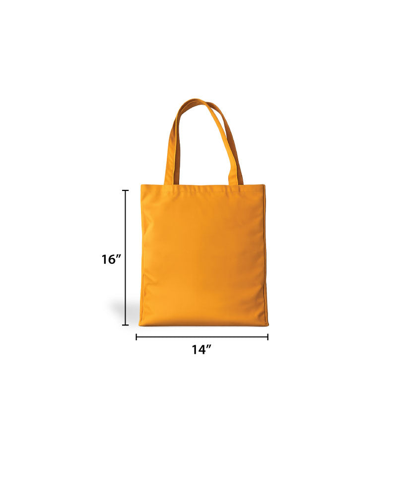 Plain Yellow Ochre  Cotton Tote Bags - 330 GSM  - Size 14" by 16"