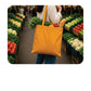 Plain Yellow Ochre  Cotton Tote Bags - 330 GSM  - Size 14" by 16"