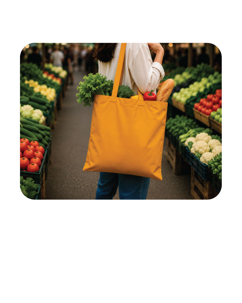 Plain Yellow Ochre  Cotton Tote Bags - 330 GSM  - Size 14" by 16"