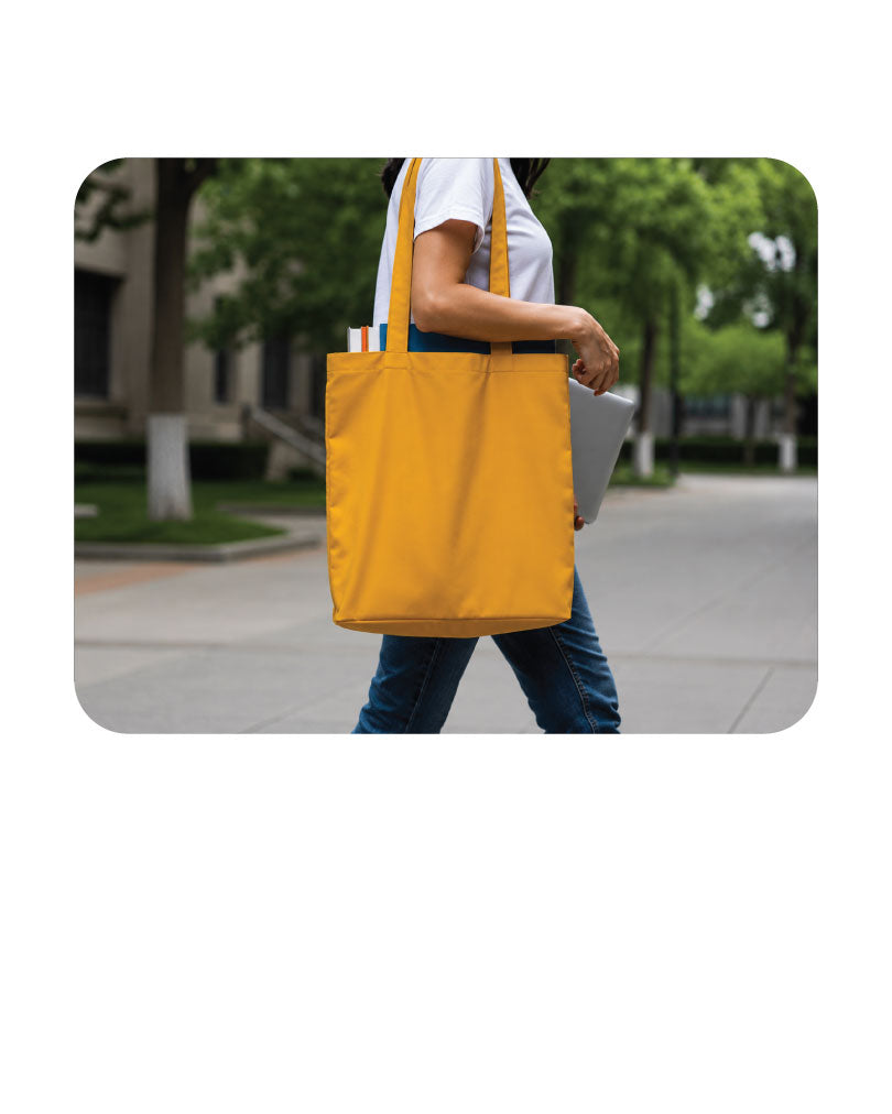 Plain Yellow Ochre  Cotton Tote Bags - 330 GSM  - Size 14" by 16"