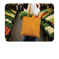 Custom Logo Printed Yellow Ochre Cotton Tote Bags - 330 GSM  - Size 14" by 16"