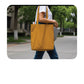 Custom Logo Printed Yellow Ochre Cotton Tote Bags - 330 GSM  - Size 14" by 16"