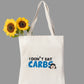 Tote bag with 'I Don't Eat Carbs' text 