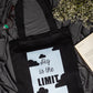 Cotton Canvas Quirky English Quote Printed Unisex Tote Bag -"Sky Is The Limit"