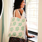 Cotton Canvas Quirky Green Plants drawing Printed Unisex Tote Bag
