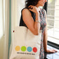 Cotton Canvas Quirky English Quote Printed Unisex Tote Bag - "Which is your favorite color"