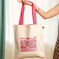 Cotton Canvas Quirky drawing Pink weaves Printed Unisex Tote Bag