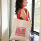 Cotton Canvas Quirky drawing Pink weaves Printed Unisex Tote Bag